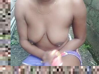 EBONY 18+IN  TIE HEAD FINGER PUSSY  BEHIND OLD HOUSE  FAMILY HOME