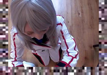 Japanese cosplay babe pov cocksucking