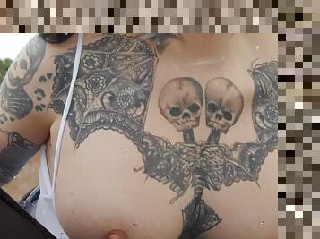 Kinky inked slut Ophelia Rain incredible sex clip