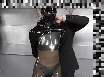 Latex bondage girl