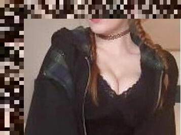 aussie redhead Egirl showing off natural big tits