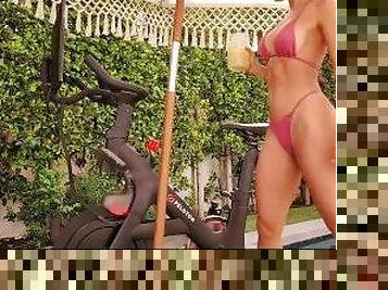 Sexy Latina Girl Riding on her Treadmill