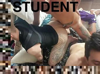 Student sex party of cheeky guys on Sunday morning - 404
