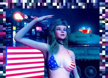 4th of July Celebration (Giantess Boobs and Guns)