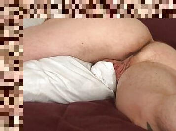 Woken up humping a pillow until orgasm - huge clit FTM