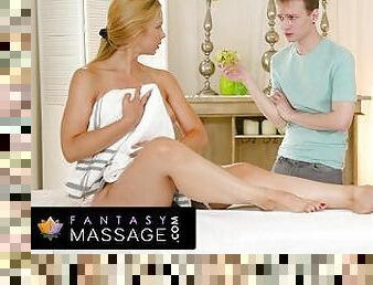 FANTASY MASSAGE - Hot MILF Sarah Vandella Catches A Pervy Intruder During Her Massage