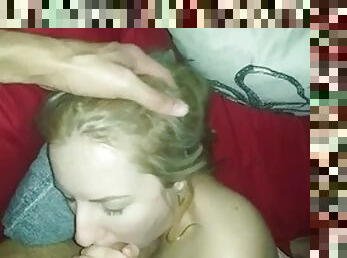 Young girlfriend gives sensual blowjob in homemade porn