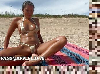 50 year old yoga milf takes a quickie on public beach OnlyFans @ Appleliu-76