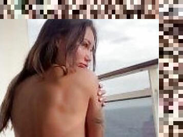 Monika Fox Poses Naked On The Deck Of A Cruise Ship