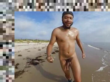 nudist, offentlig, kæmpestor-pik, bøsse, strand, fetish, solo, twink, pik, blotteri