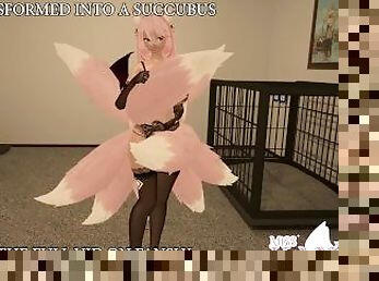 CAT GIRL begs to be free from CAGE! VTUBER TURNS SUCCUBUS to fully thank your COCK!!!