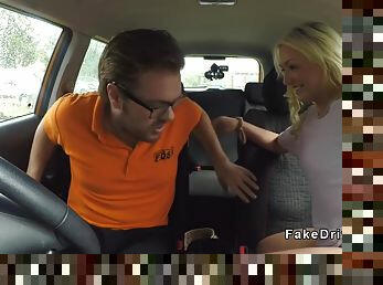 Blonde Driving Student In Hot Pants Fucks