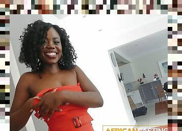 AFRICAN CASTING - Cute South African Instagram model signed up for her first gig with her fresh tight pussy