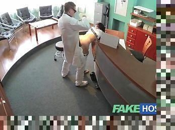 FakeHospital Sexy patient bent over the receptionists desk and fucked hard