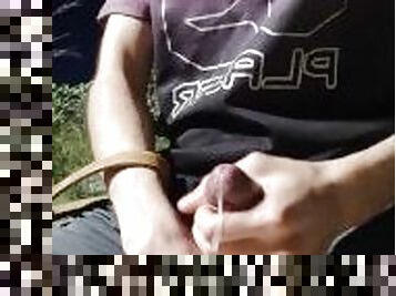 Twink Wanks and Cums Outdoor at the Park Almost Caught Pt.2
