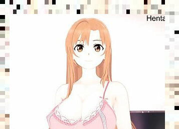 Asuna is riding your cock SAO Hentai uncensored