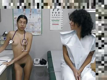 Nicole Luva when Dr. Aria Nicole walks in naked to perform an exam! Watch the full film The Doctors New Scrubs