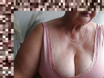 Chubby granny with saggy tits