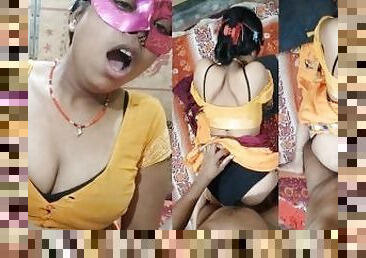 Desi Indian hot wife sex in hot yellow saree.