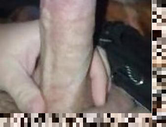 Close up edging till my cock drips cum