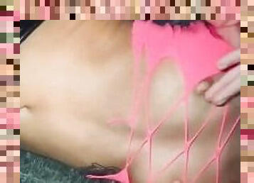 Submissive slut :Nipple play in PVC