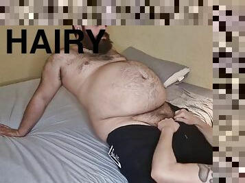 Hairy Bear Cums While Fucking My Mouth