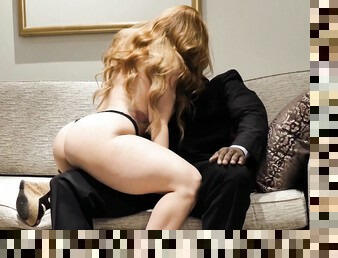 Black dude hammers down perfect MILF in sexy fishnet pantyhose