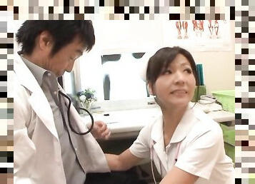 Horny nurse sucking her patient's manhood - Azusa Ishihara